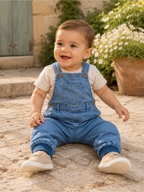 Zara unisex denim overalls size 9-12 months